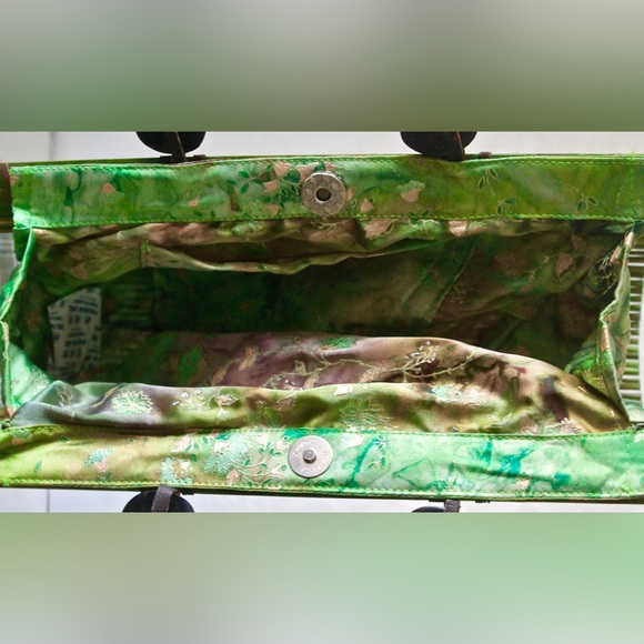 MANGOS PURSE HANDBAG WICKER GREEN MOTHER OF PEARL NEW HANDCRAFTED Y2K VINTAGE - Picture 9 of 11